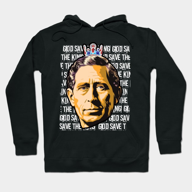 Pop Art Prince Charles Coronation Ceremony King of England Hoodie by Brobocop